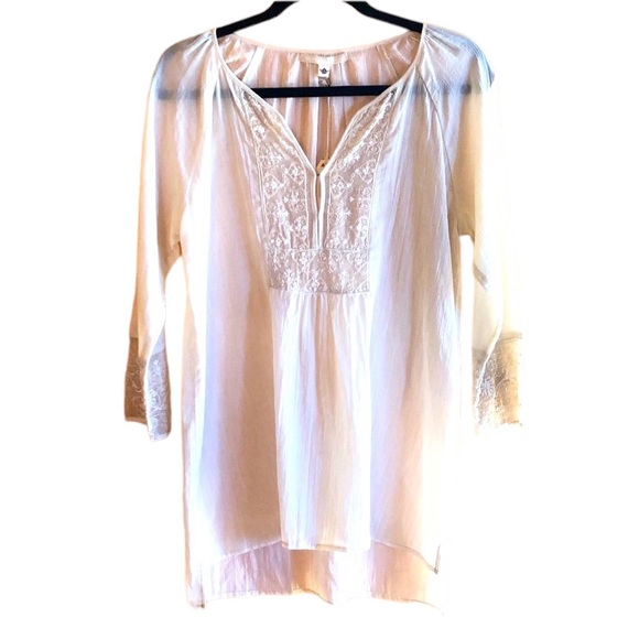 Burning Torch Upcycled Vintage Lace and Cotton Tunic or Dress - Picture 1 of 9